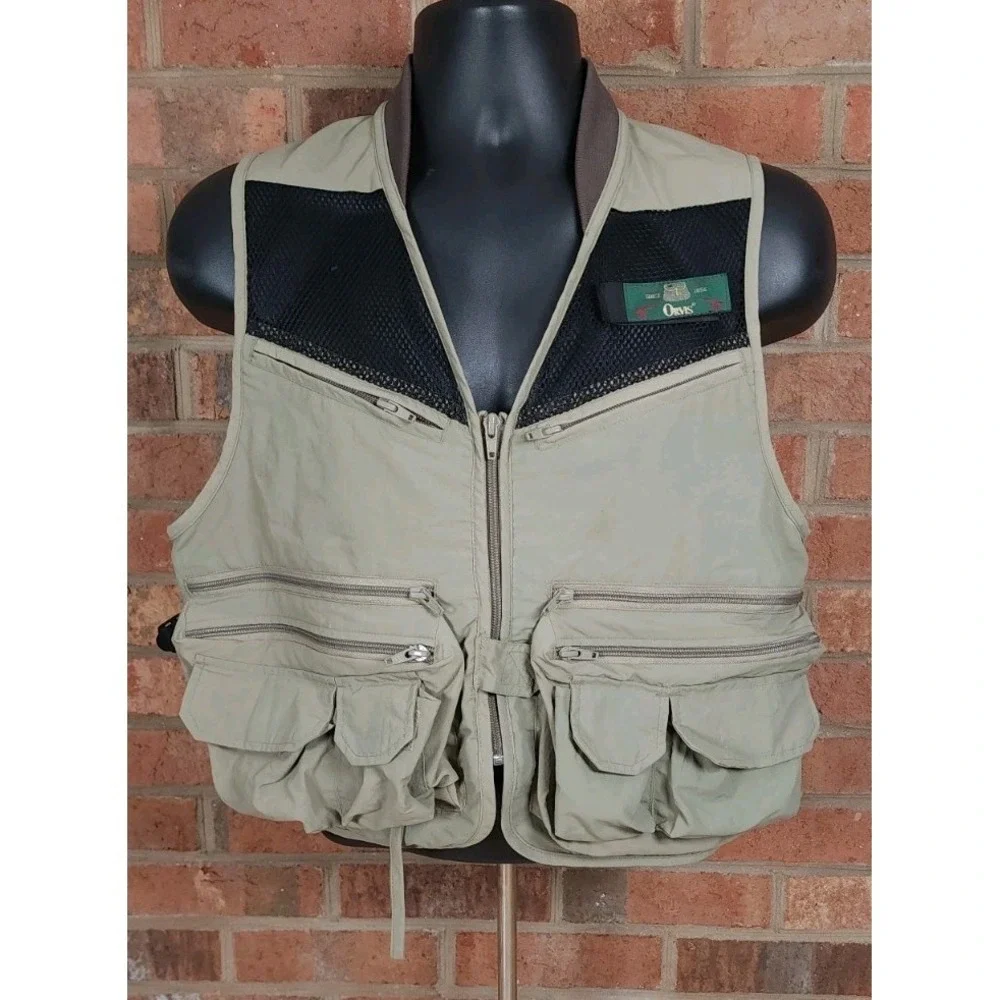 Orvis Mens Small Fly Fishing Utility Vest Khaki Zip - Picture 1 of 9